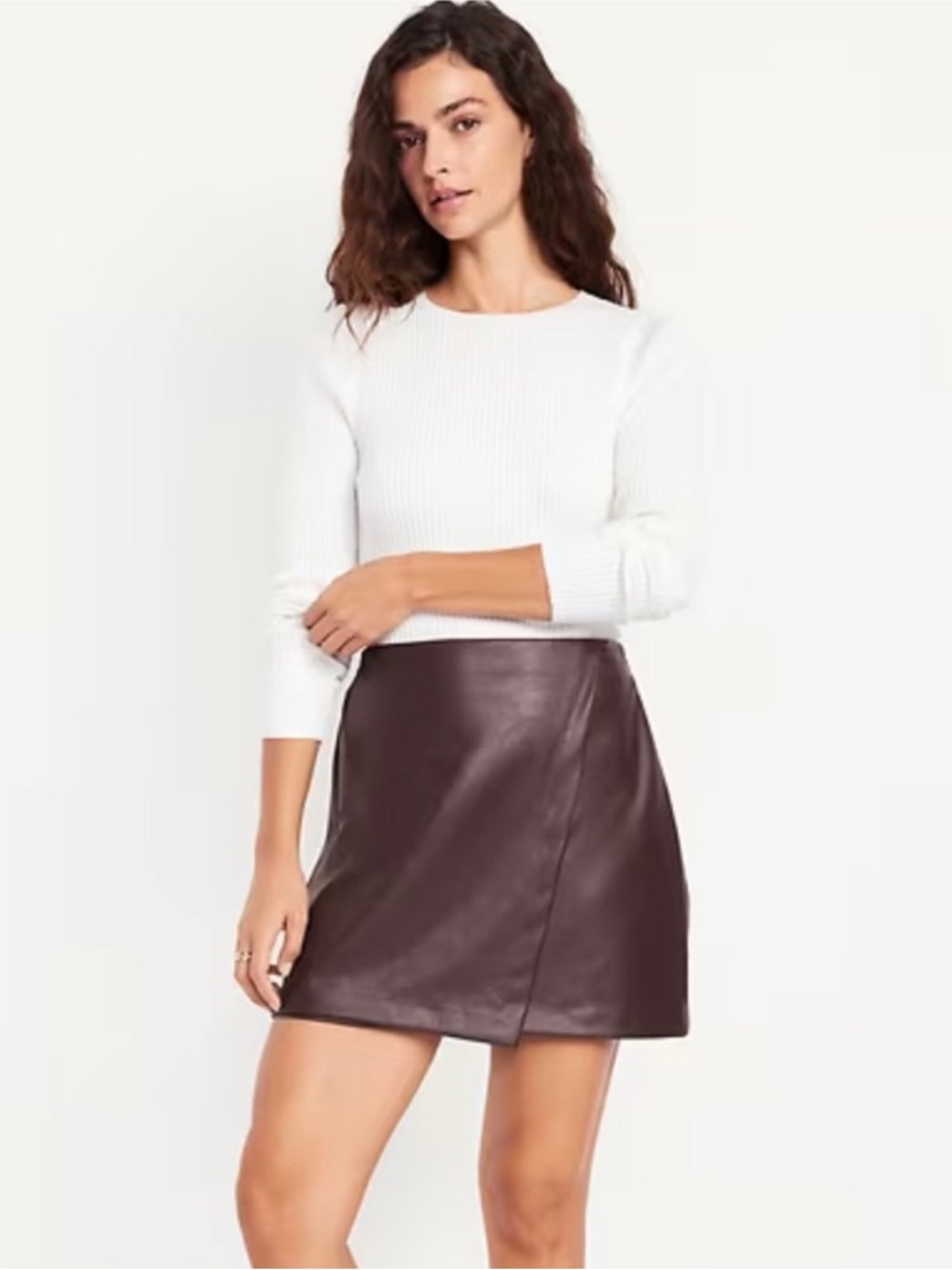 NWT Old Navy Boxwood high waisted faux leather skirt size 3X